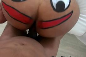 Black Ex Taking Cumshot On Her Tits