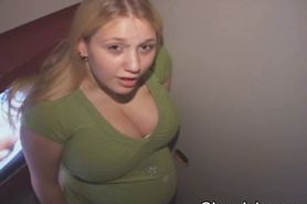 Pregnant Blonde Sucks At Glory Hole